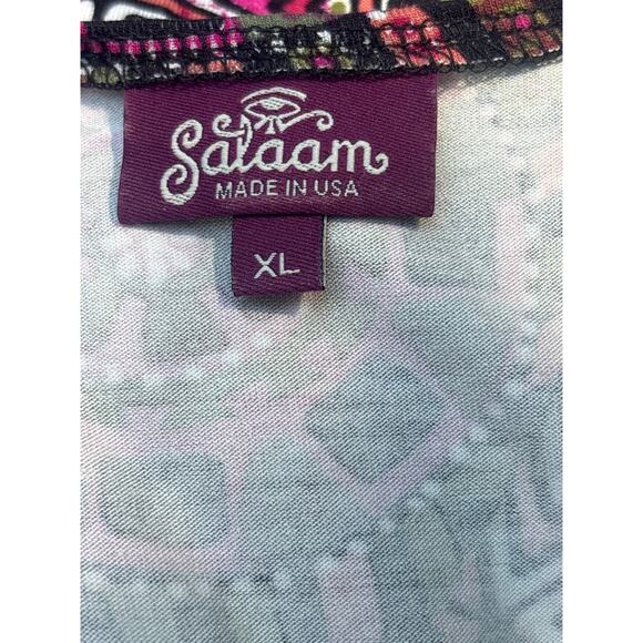 Salaam Knot Front 3/4 Sleeve Dress XL V-neck Light Flowy Fabric Rayon Spandex - Picture 5 of 11